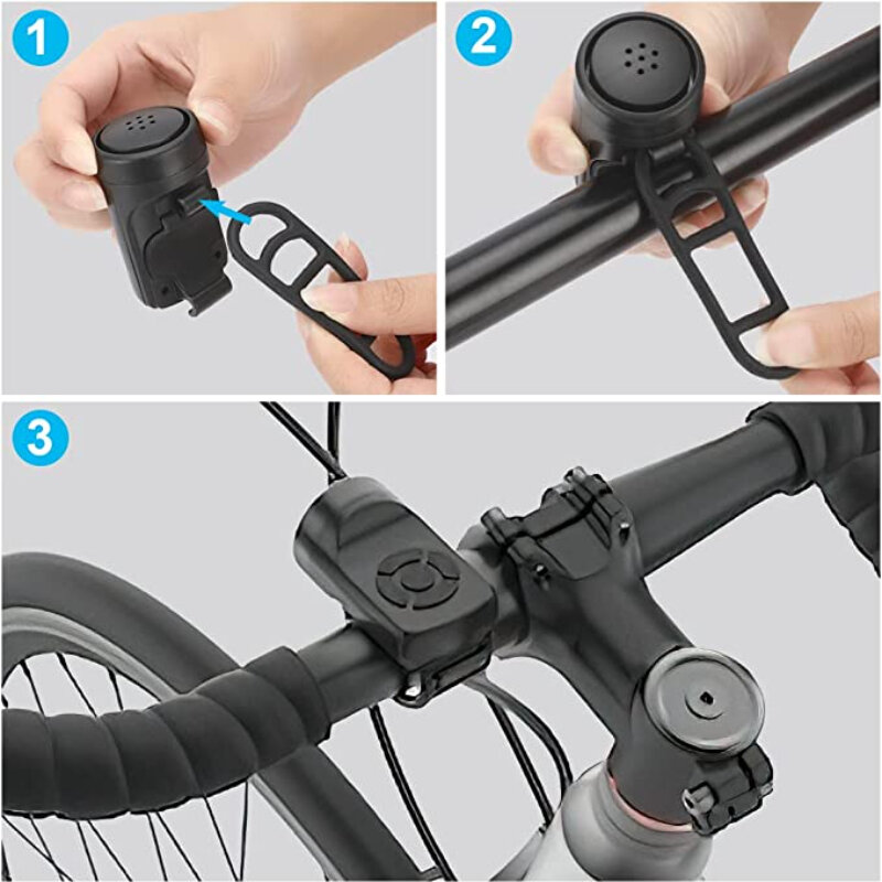 Klakson rowerowy motocykl elektryczny dzwonek klakson 4 tryby USB akumulator górska droga kolarstwo antykradzieżowe klakson alarmowy akcesoria rowerowe