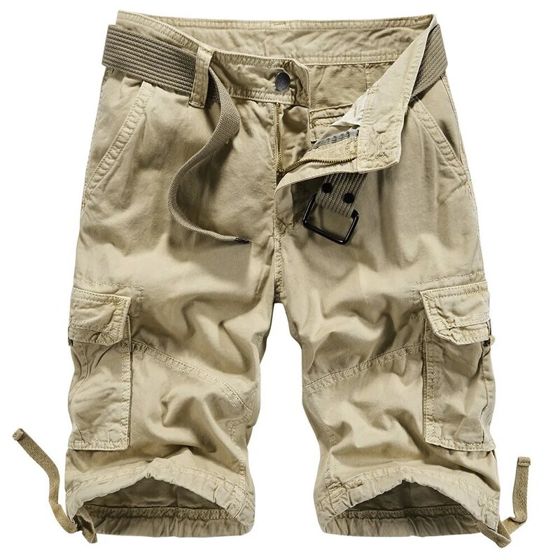 Trendy Summer Cotton Cargo Shorts Men Casual Straight Loose Baggy Boardshorts Streetwear Tactical Shot Clothing