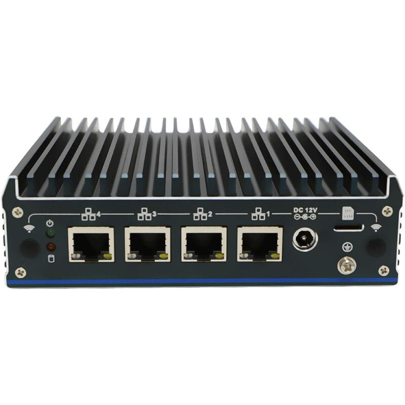 Partaker Fanless Soft Router Intel J6412 Mini PC Micro Firewall 4 x Intel i225-V 2.5G LAN HDMI DP OPNsense Firewall Appliance