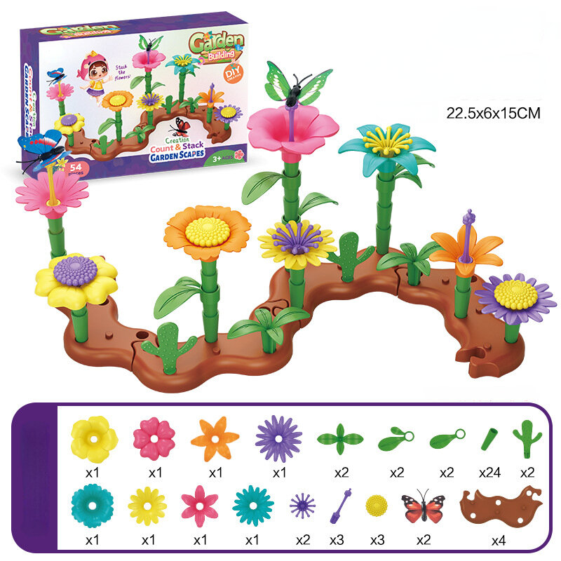 Building Blocks DIY Mosaic Garden World Children's Educational Enlightenment Creative Flower Bricks Toys Creative Gift for Kids
