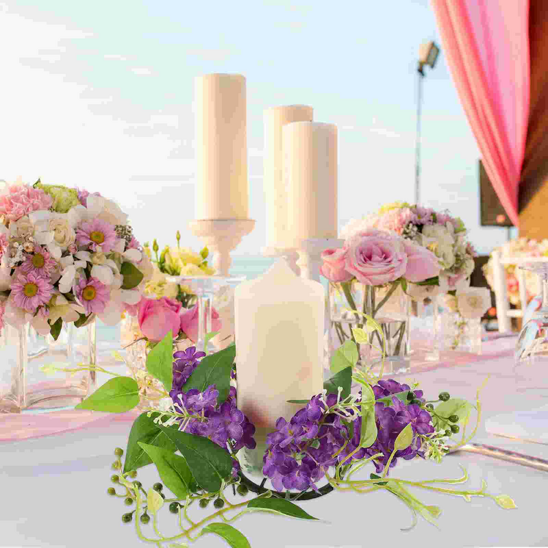 Eucalyptus Artificial Candlestick Garland Wedding Decorations Rings for Pillars