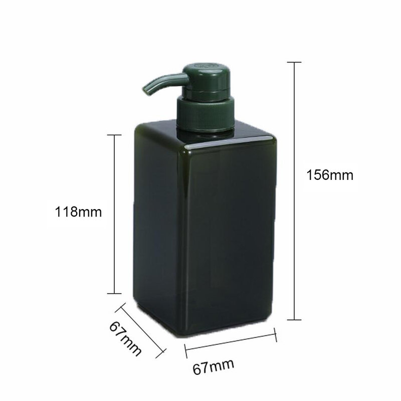 250/450/650ml Press Pump Bottle Empty Square Refillable Bottle Soap Shampoo Liquid Dispenser Container Bathroom Accessories