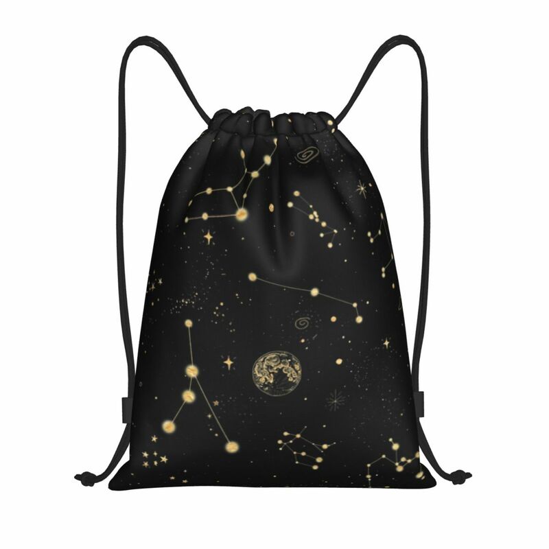 Into The Galaxy tas punggung tali serut Pria Wanita, tas punggung olahraga ruang rasi bintang Gym ringan untuk bepergian