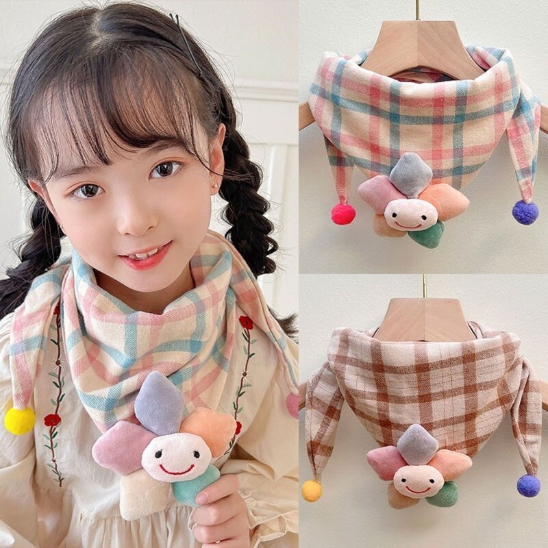 Soft and Skin Friendly Cute Baby Scarves Cute Breathable Windproof Baby Scarf Cotton Warm Children's Triangular Scarf