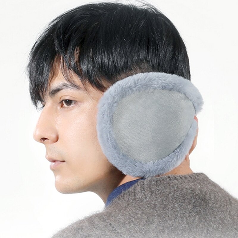Winter Ohrenschützer für Männer Zurück-tragen Schwarz Kaffee Grau Ohr Wrap Zubehör X4YC