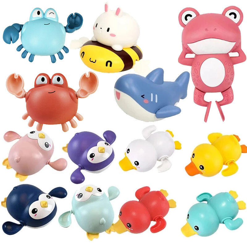 Baby Bath Toys Bathing Cute Swimming Duck Whale Pool Beach Classic Chain Clockwork Water Toy For Kids Water Playing Toys