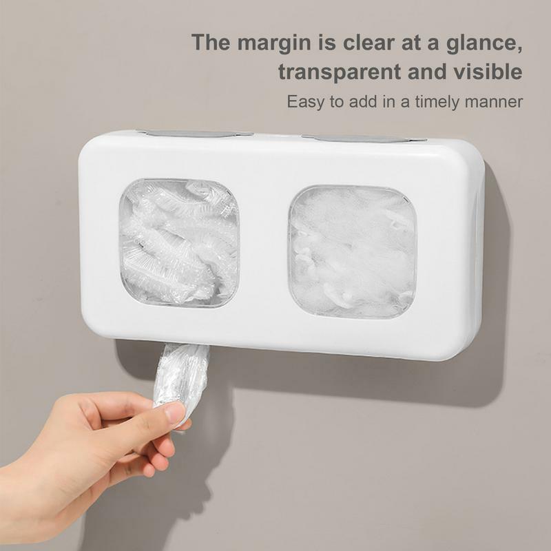 Mülls ack Spender Wand halterung Küchen schrank Veranstalter Aufbewahrung sbox Halter transparent Doppel gitter Mülls ack Veranstalter