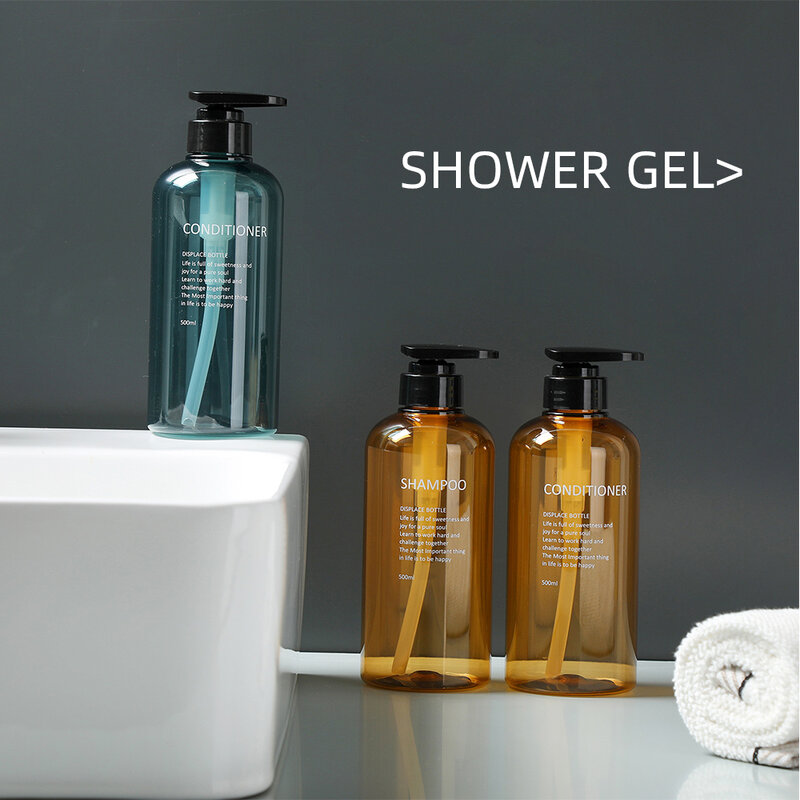 300/500ml 3pcs Bathroom Soap Dispensers Refillable Lotion Shampoo Shower Gel Bottle Kitchen Liquid Soap Dispenser Pump Bottlel