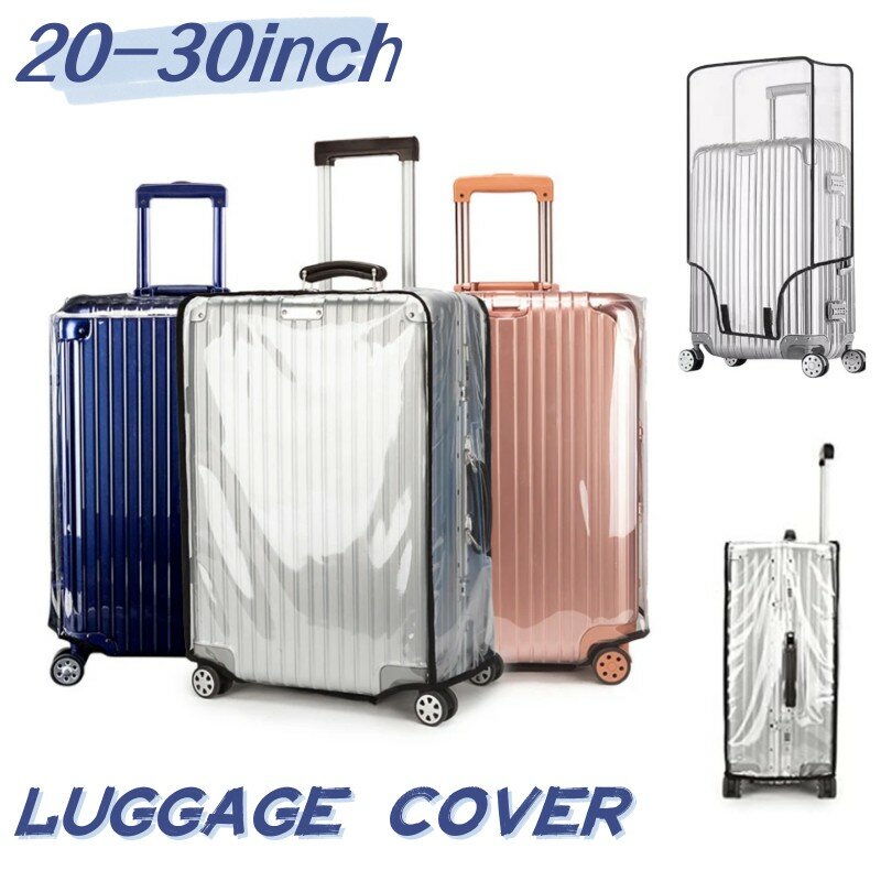 Прозрачный ПВХ чехол для багажа, водонепроницаемый защитный чехол на колесиках, утолщенный Прочный чехол для чемодана, пылезащитный чехол, аксессуары для путешествий