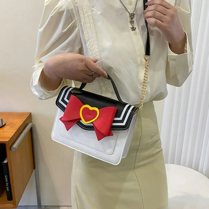 Sailor Moon-monederos y bolsos de diseñador con lazo, bolso de hombro Kawaii para niñas jóvenes, bolso cruzado, uniforme JK Messenger Ba