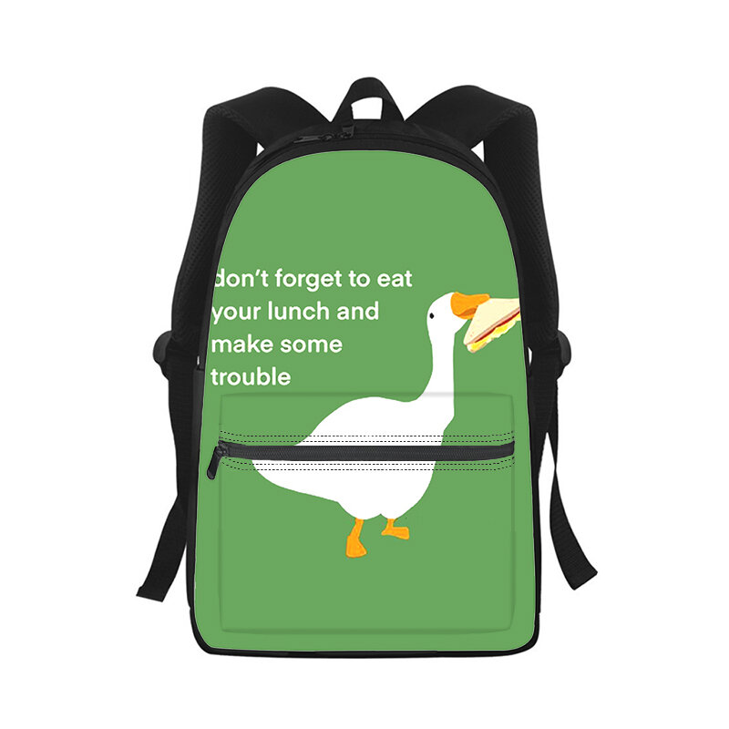 Untitled Goose Game Men Women Backpack 3D Print Fashion Student School Bag Laptop Backpack Kids Travel Shoulder Bag