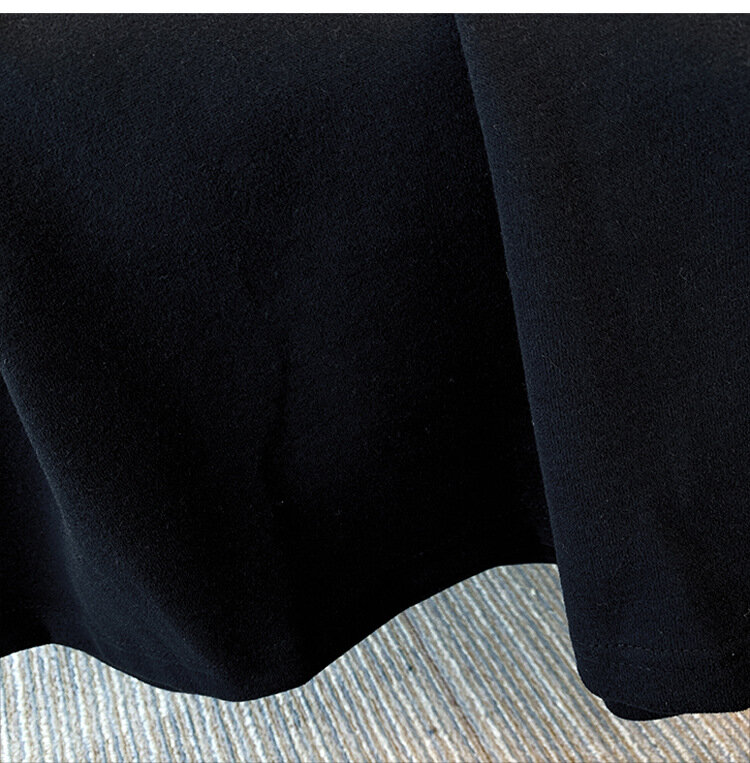 Plus Size Damen Büste 150 Frühling Herbst lose Langarm gefälschte zweiteilige Polo-Pullover Kleid schwarz 5xl 6xl 7xl 8xl 9xl kg