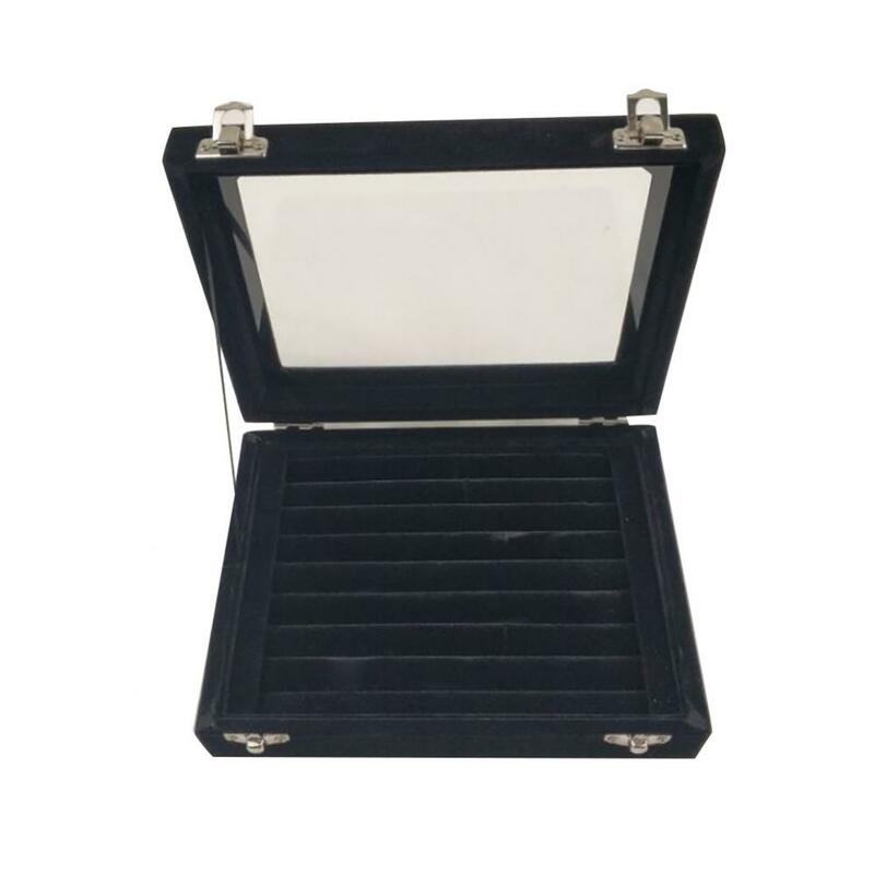 Portable Jewelry Organizer Storage Box Ring Case Tray Velvet Display Earring Ring Case