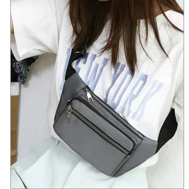 Fashion Oxford Cloth Waist Bag Zipper Chest Bag Sport Travel Girl Belly Pocket Hip Bum Bag Fashion Phone Pack for Women