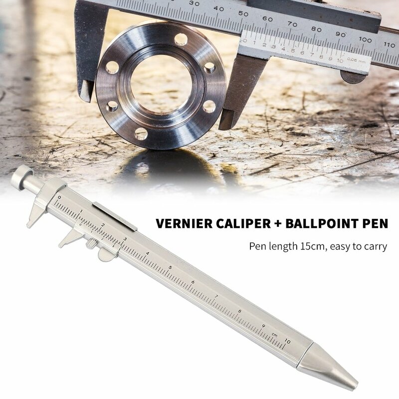 1PC Multifunction Gel Ink Pen Vernier Caliper Roller Ball Pen Stationery Ball-Point Blue/Black Refill Vernier Caliper Tools
