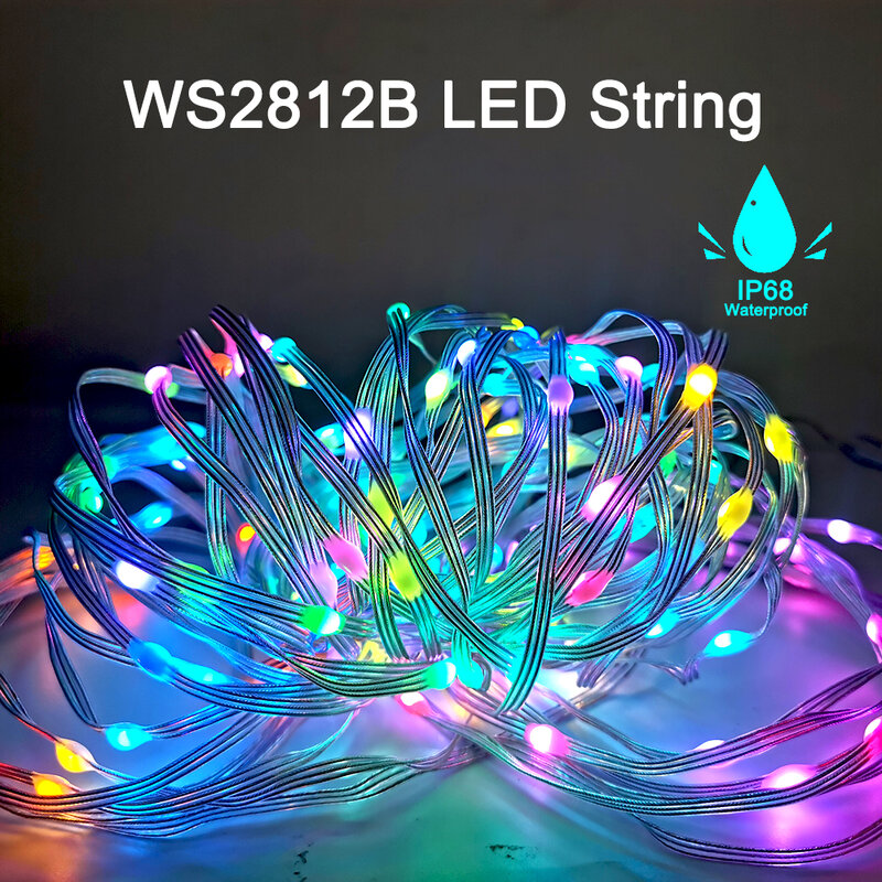 DC5V WS2812B 5050 Rgb Adresseerbare Individueel Led String Smart 3Pin Usb Met 40 Toetsen Muziek Controller Waterdichte Strip Licht