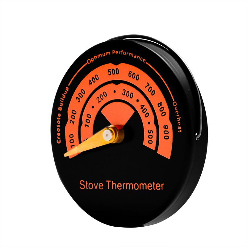 Ventilador magnético para chimenea, termómetro para estufa, quemador de leña, barbacoa, horno, indicador de quemadura, medidor de temperatura, herramienta