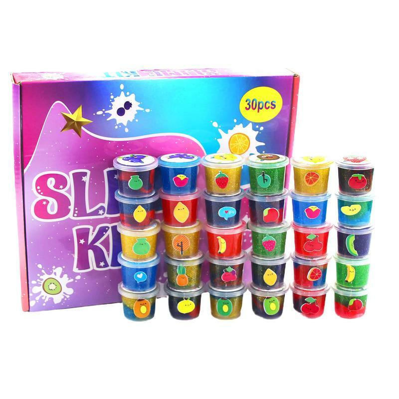 Kit de arcilla elástica de cristal para niños, juguete sensorial para aliviar el estrés, educativo, bricolaje, 30 piezas
