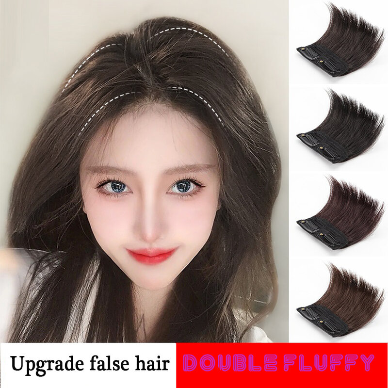 Synthetic Wig Piece Lnvisible Traceless On Noth Sides Fluffy Pad Hair Roots  Reissue Female Patches On The Top Of The Head