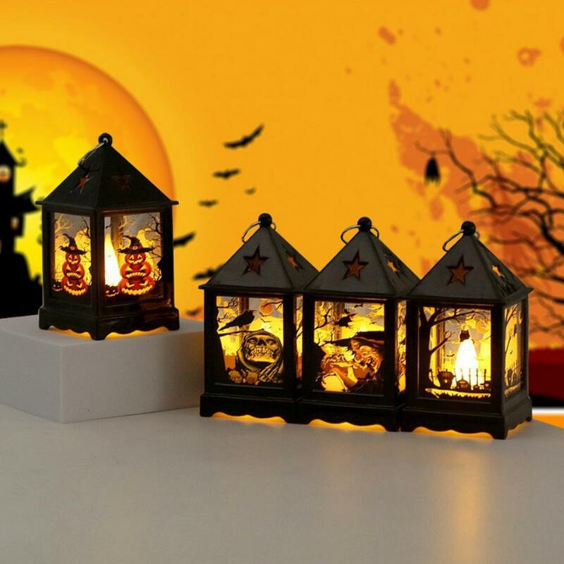 Декоративный фонарь на батарейках для Хэллоуина, искусственное пламя, светодиодная лампа, домашний декор для улицы