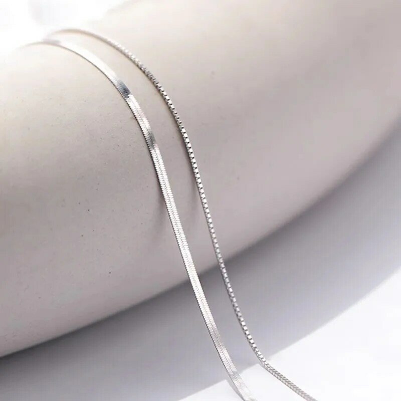 2023 S925 Silver Double Layer Box Chain Snake Clavicle Chain Necklace Female Fashion Hip-hop Retro Unique Design Fine Jewelry