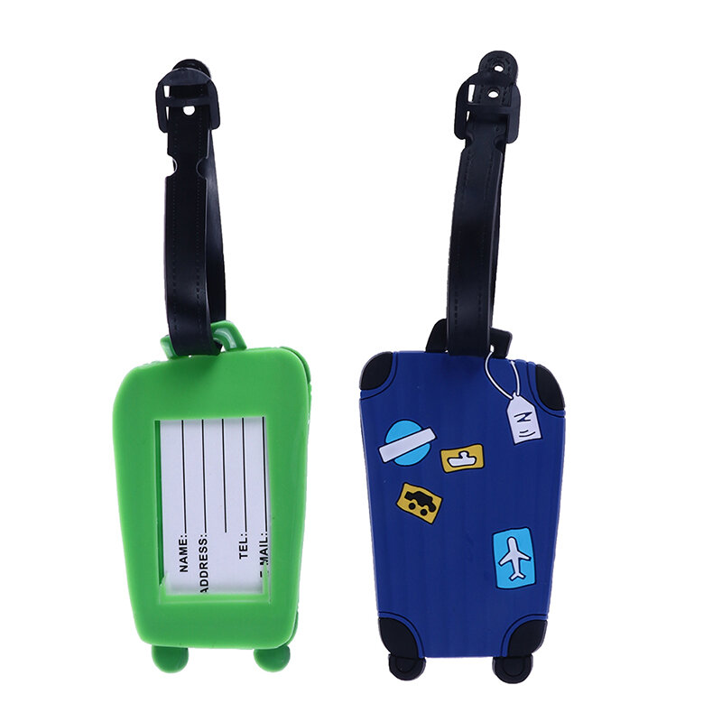Étiquettes de bagage en silicone mignonnes de voyage, porte-adresse d'identité de valise, étiquette de bagage portable, accessoires d'étiquette, haute qualité