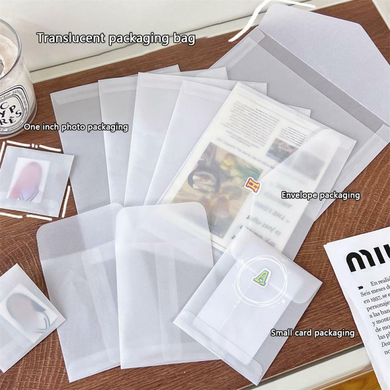 Petit porte-cartes portable translucide, sac d'emballage durable, respectueux de l'environnement, papeterie, 3 options, 1 pièce, 3 pièces, 5 pièces