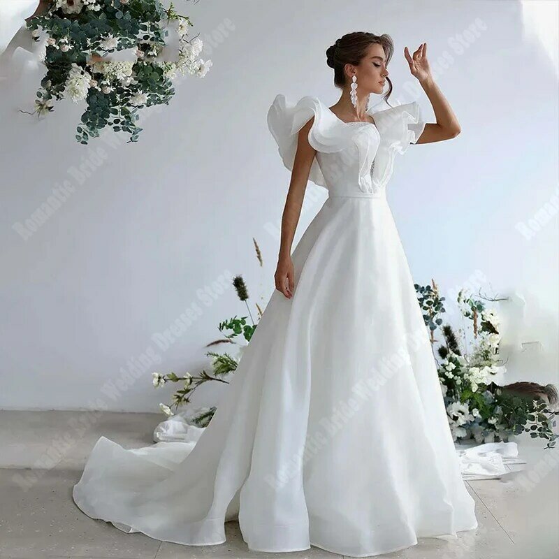 Vestido De novia con cuello en V para mujer, traje De tul largo hasta el suelo, línea A, Espalda descubierta, estilo bohemio, novedad De 2023