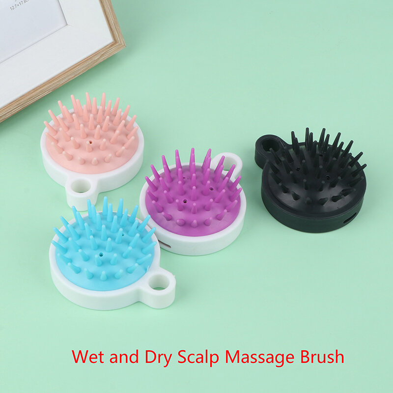 Cepillo de masaje de cuero cabelludo húmedo y seco para adultos, limpieza de cabeza, baño doméstico suave, cepillo de champú de silicona, peine de masaje