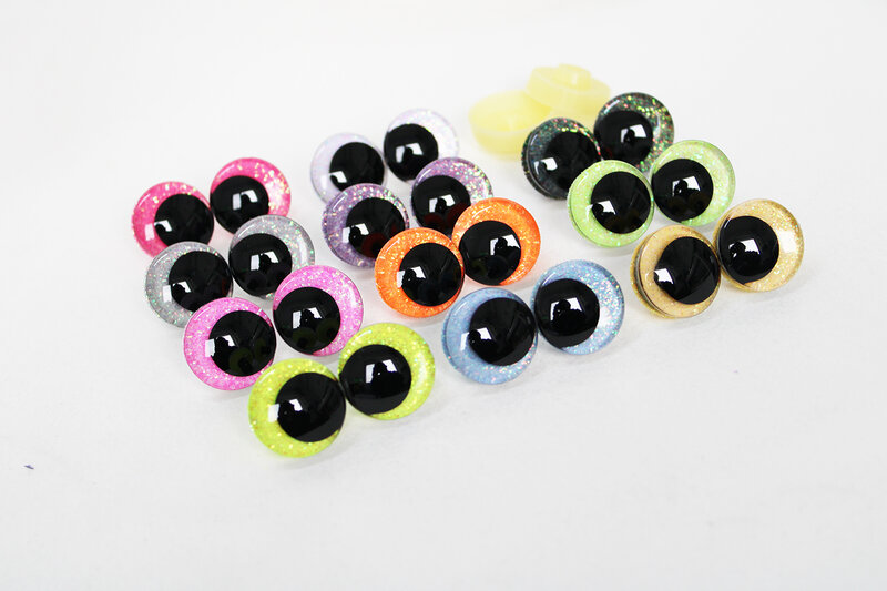 10 pasang baru mata 12mm 14 16 18 20 25 30mm 3D comical glitter mainan keamanan mata boneka mata dengan mesin cuci keras-C11