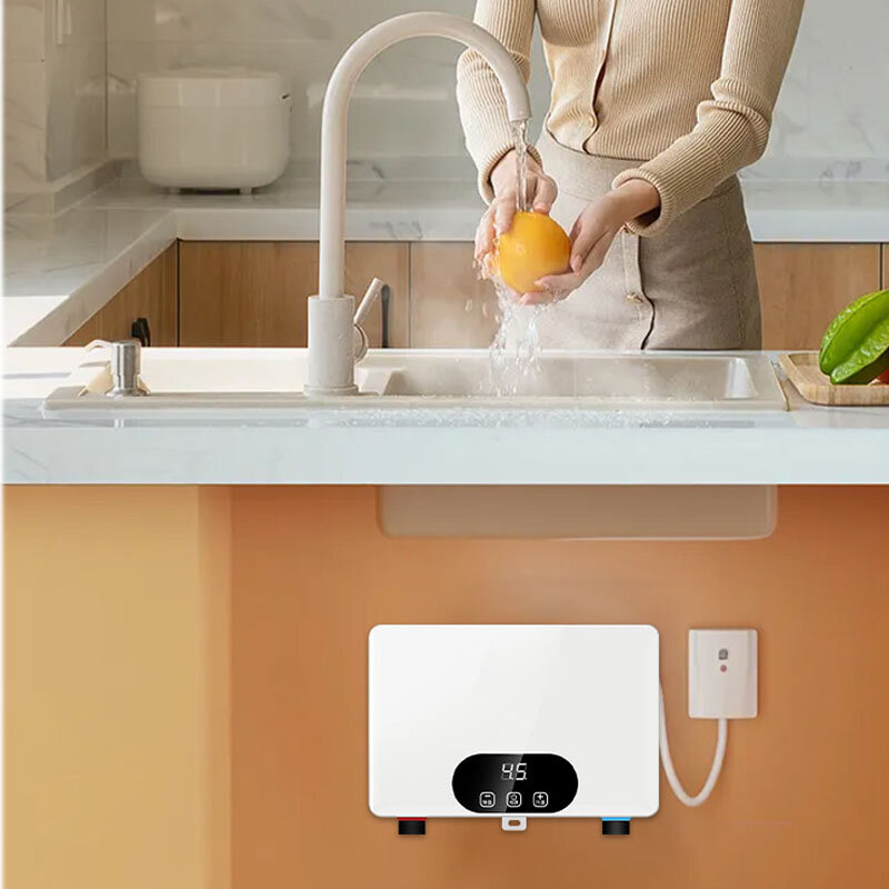 Pemanas air listrik mandi rumah tangga cepat panas suhu konstan dapur dan kamar mandi Die-casting aluminium