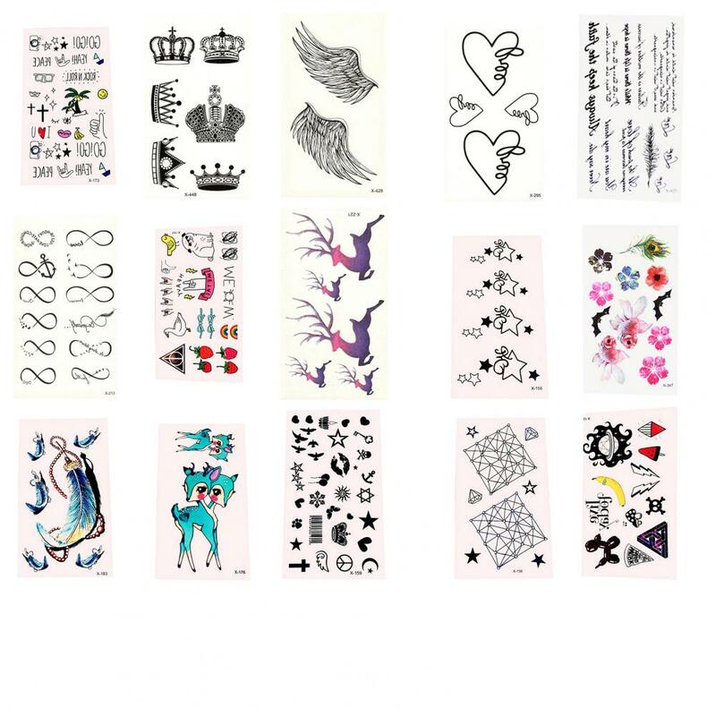 Various Styles  Tiny Girls Fashion Tattoo Sticker Pattern Design Women Tattoo Sticker Disposable   for Table