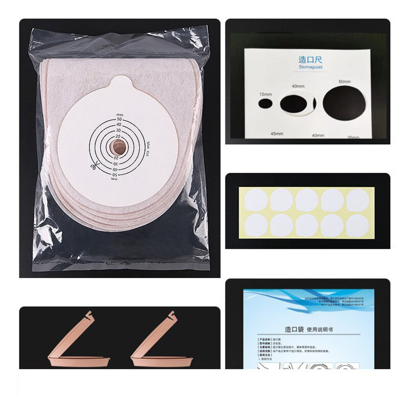 10Pcs Colostomy Bags Disposable Ostomy Drainable Single Tie Pouch Kit