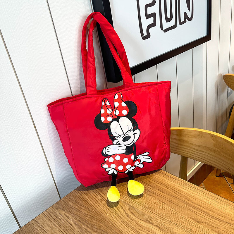 Disney Neue Mädchen Leinwand Tasche Cartoon Mickey Maus Umhängetasche Student Handtasche Weibliche Einkaufstasche Große Kapazität Tote Tasche