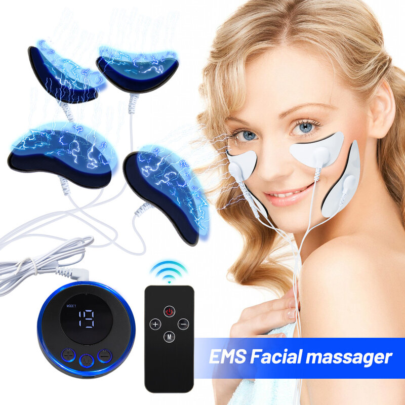 EMS массажер для лица, подтяжка кожи вокруг глаз, подтяжка кожи, V-образный стимулятор мышц лица против морщин, устройство для красоты