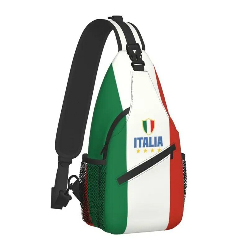 Mochila cruzada de hombro con la bandera de Italia para hombre, bolso de viaje, senderismo, para el pecho