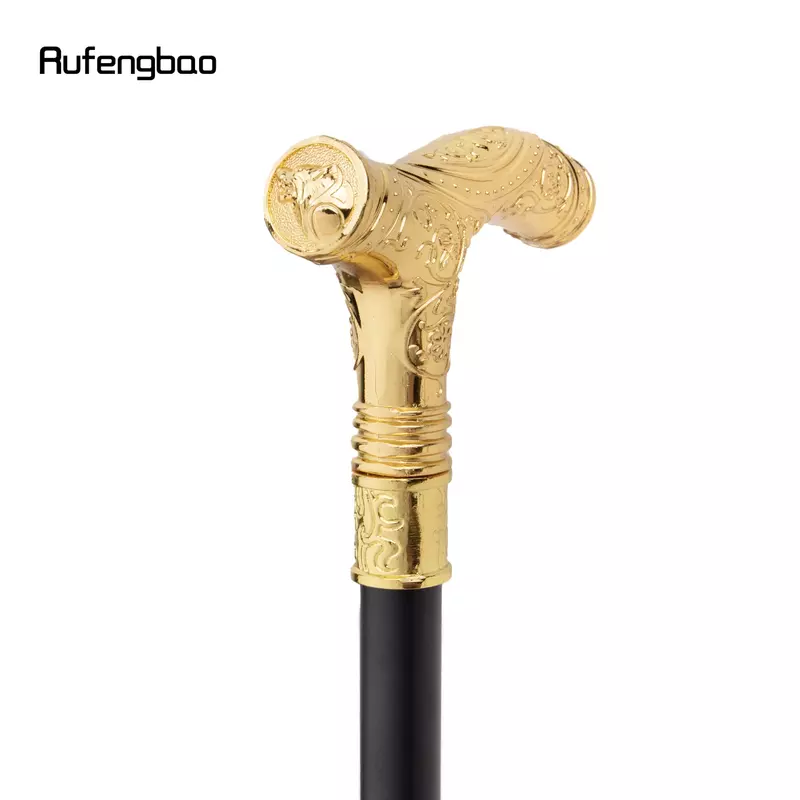 Golden Wolf Head Flower  Single Joint Walking Stick Decorative Cospaly Party Fashionable Cane Halloween Crosier 93cm