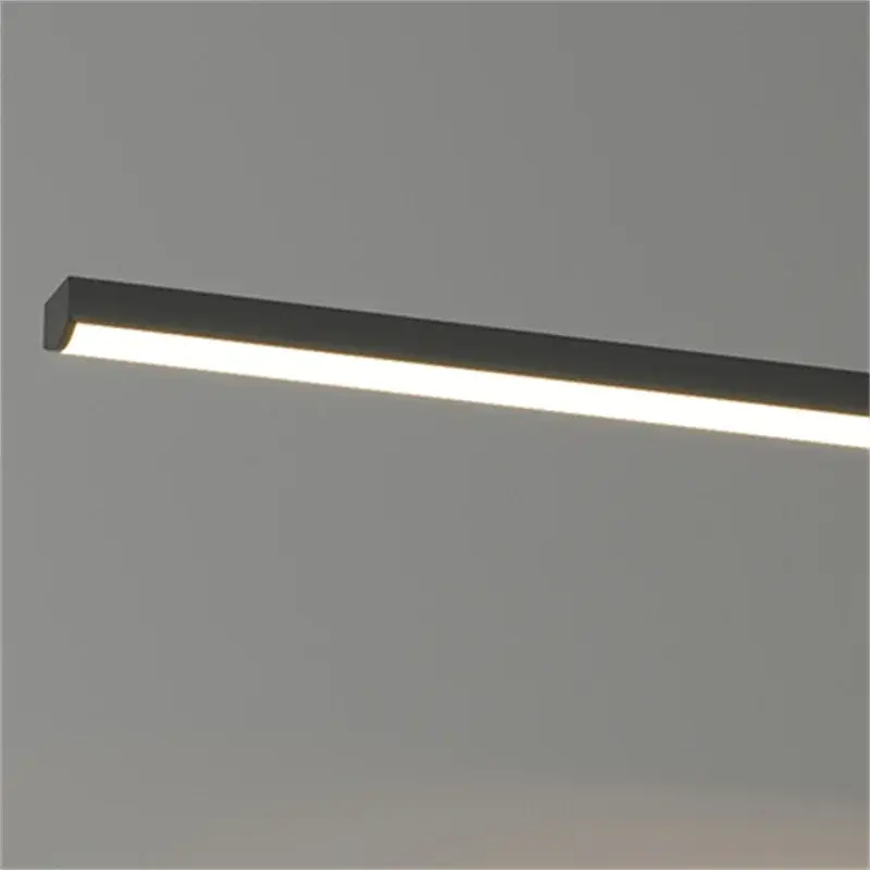 Nordic LED Decke Kronleuchter Moderne Esstisch Wohnzimmer Designer Büro Küche Schwarz Lange Lampe Innen Hängen Beleuchtung