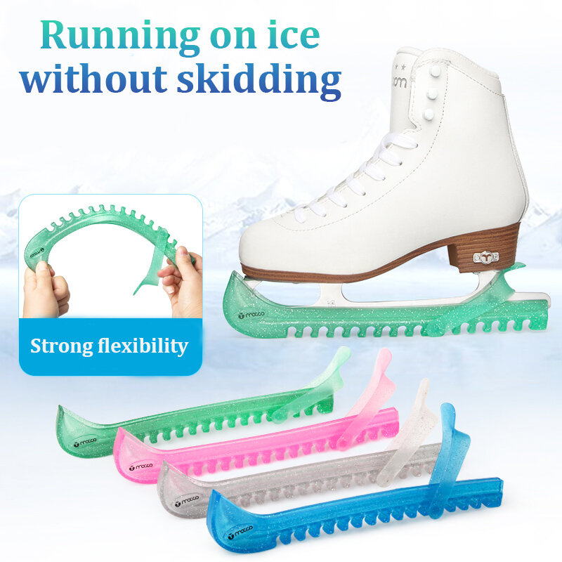 Sarung pelindung pisau sepatu Ice Skate, penutup pelindung lembut dapat diatur antiselip Universal PVC figur es Skating