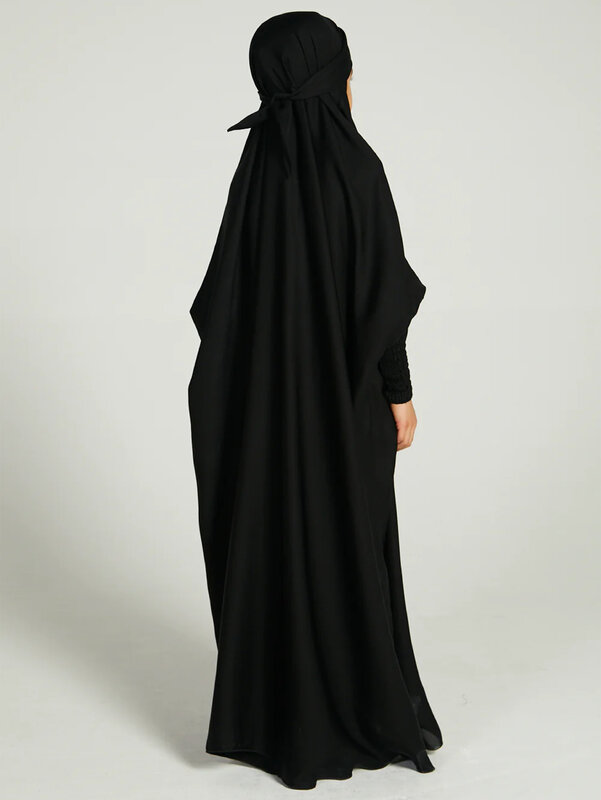عباية إسلامية فستان للأطفال ، فستان طويل ، لون واحد ، قفطان ، لرمضان ، هدية للأطفال
