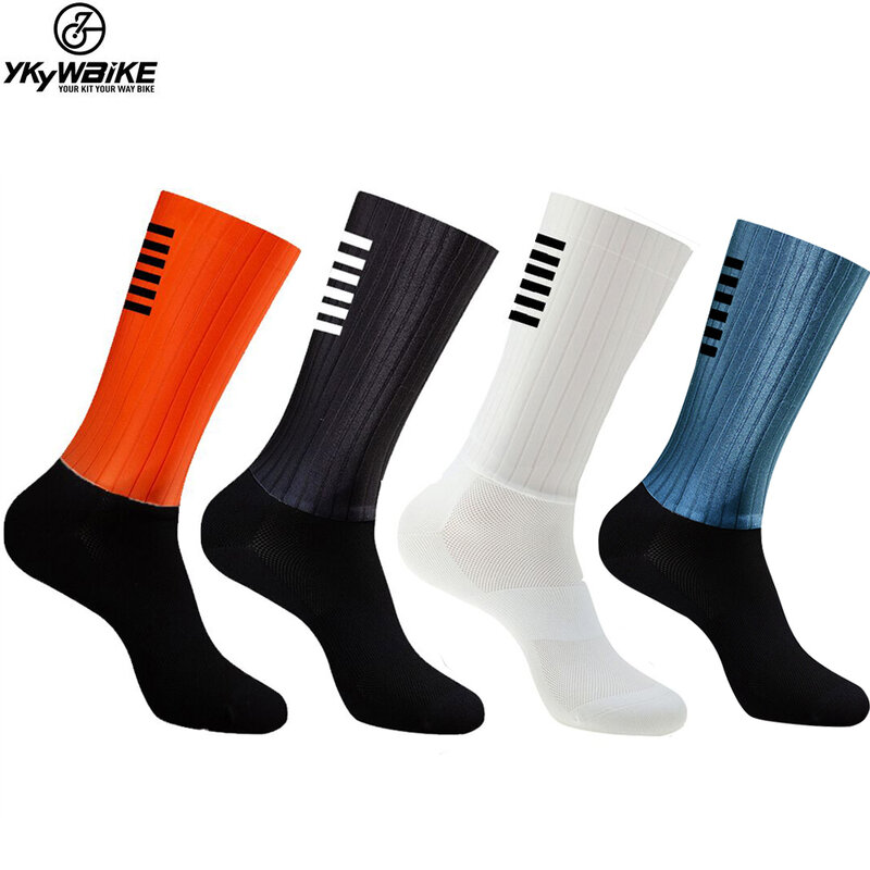 Силиконовые велосипедные носки YKYWBIKE Aero, Нескользящие мужские носки, велосипедные спортивные носки для бега