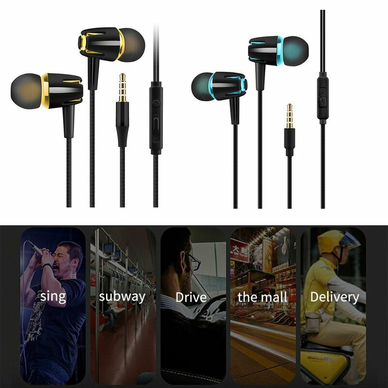 Auriculares universales M18 de 3,5 Mm con micrófono, auriculares de volumen ajustable para música, deportes, juegos, auriculares con cable