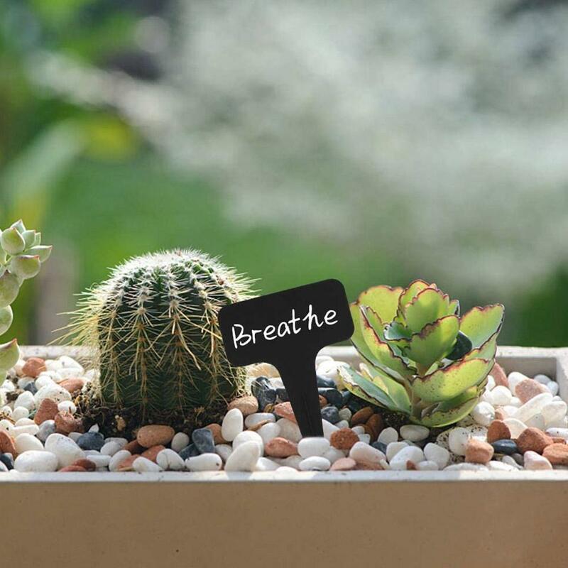 Etiqueta de plástico para flores de jardinería, etiqueta de marcado para vivero de plantas hortícolas de reutilización negra, suministros de jardinería para el hogar