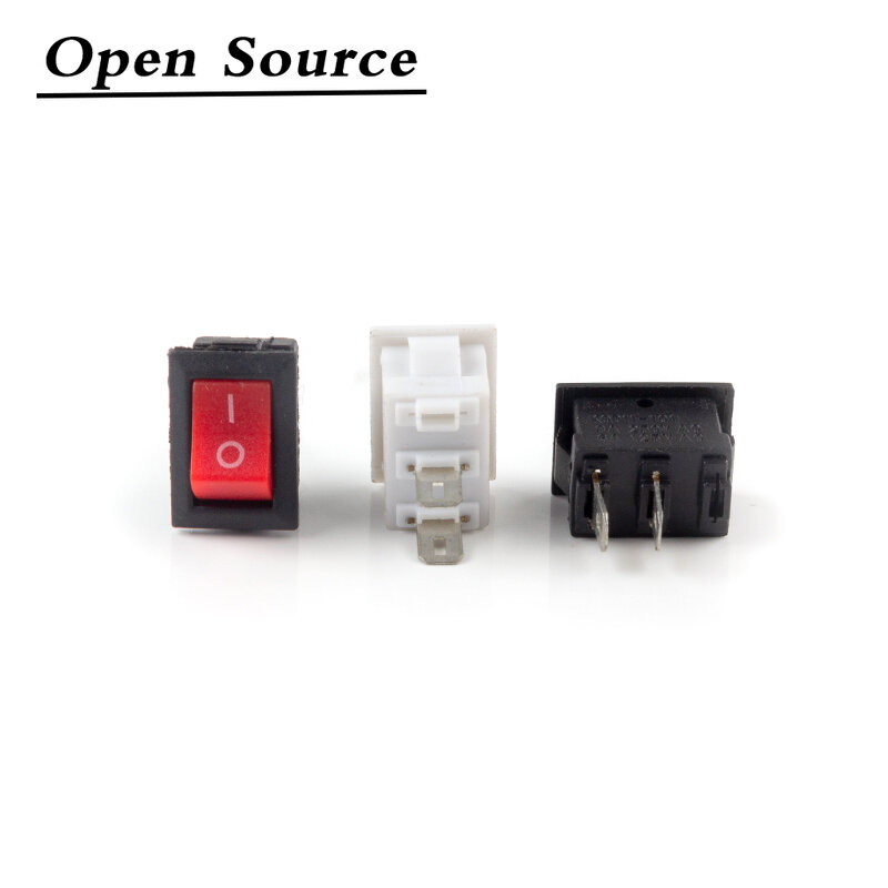 Interruptor de botão de pressão 10x15mm spst 2pin 3a 250v kcd11, interruptor liga/desliga, 10mm * 15mm, preto, vermelho e branco
