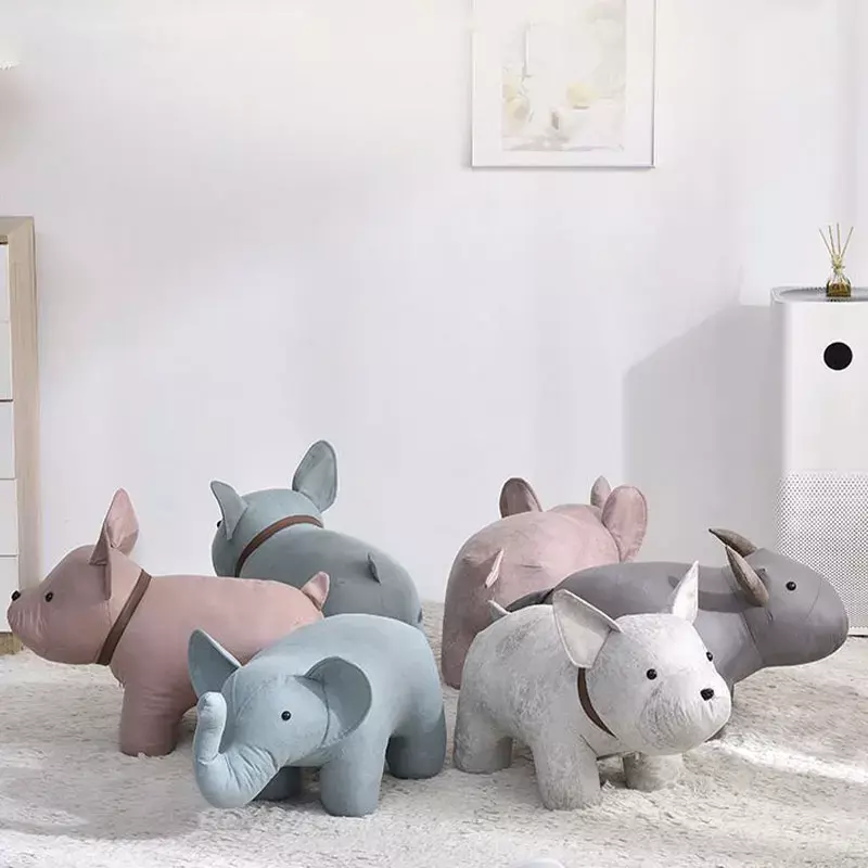 Living Room Chairs Ottoman Cute Elephant Chair Living Room Furniture Kids Stool  Nordic Stool Home Ottomans Wooden Stool