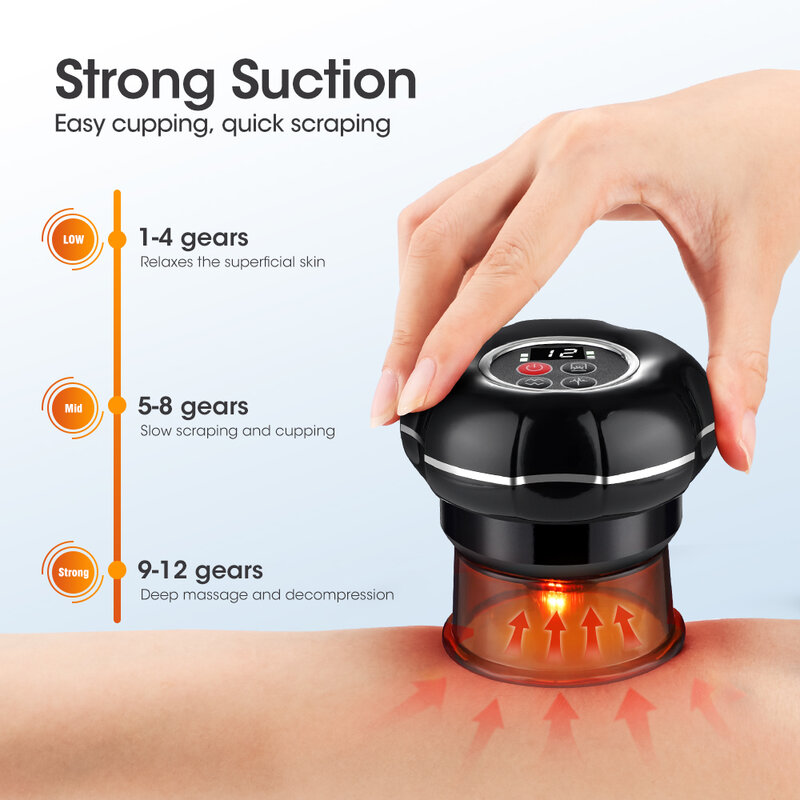 สมาร์ท Cupping Therapy ชุดไฟฟ้าทางการแพทย์จีน Cupping Suction ถ้วยกำจัดเซลลูไลท์ Meridian นวดสูญญากาศขวด Body ขูด