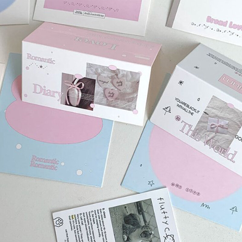 10 zestaw Kpop 3-calowy etui na karty fotokartka karta tylna papier dekoracyjny tablica DIY pakowanie materiał opakowanie na prezenty i biżuterię karty
