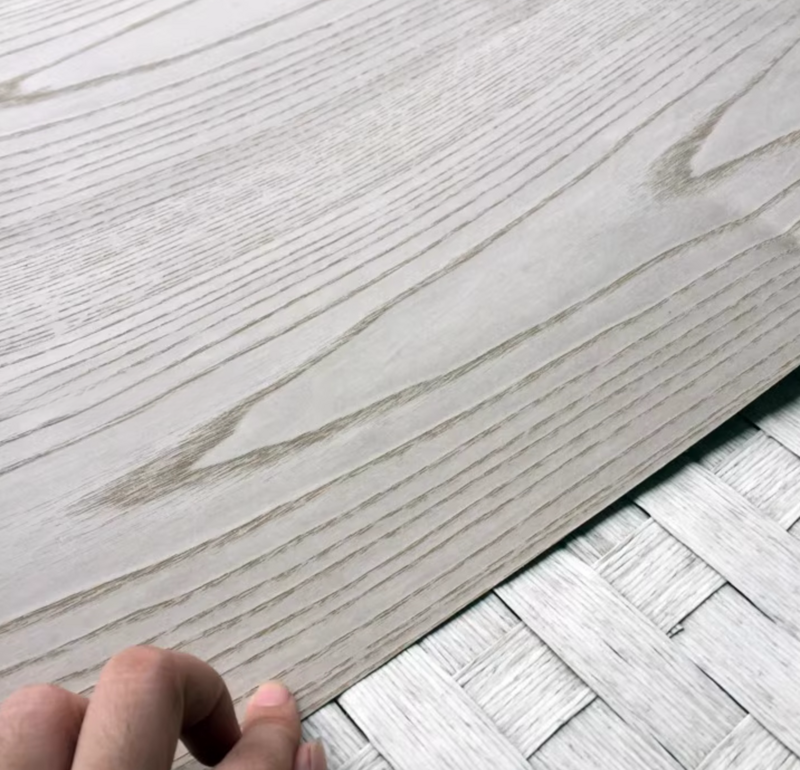 Length:2.5meter Width:580mm Thick :0.25mm Gray white wax wood veneer Furniture and home surface decorative materials