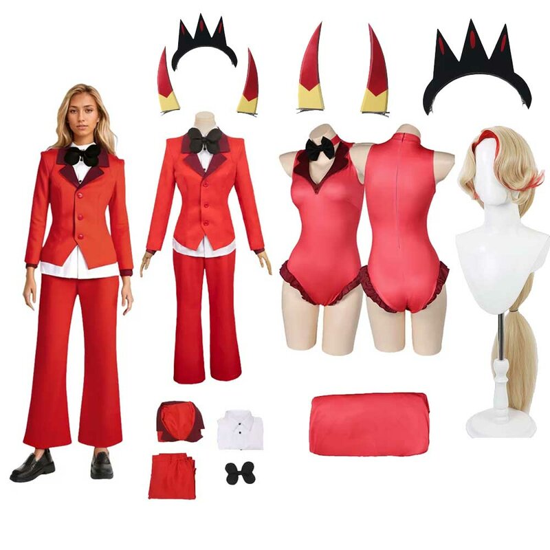 Fantasie Uniform Anime Charlie Cos Morningstar Cosplay Kostüm Outfit für erwachsene Mädchen Rollenspiel Halloween Karneval Anzug Zubehör