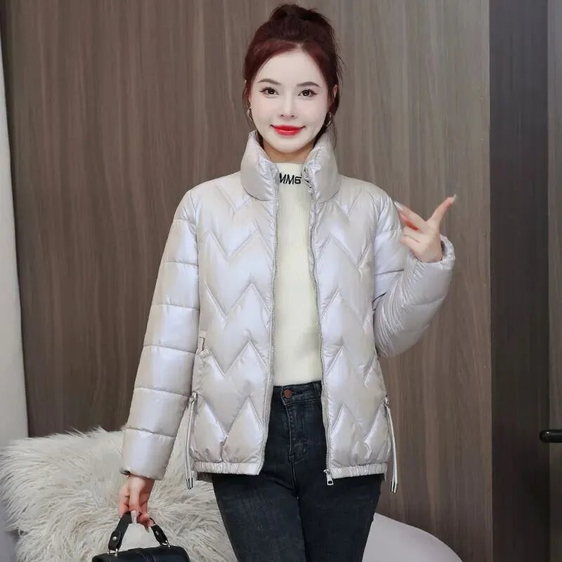 2023 inverno nuovo parka coreano giacche corte in cotone da donna colletto alla coreana femminile Casual addensare caldo capispalla sciolto top da donna